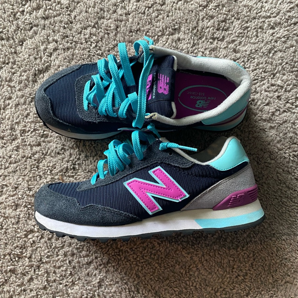 New Balance Blue and Pink Retro Sneakers